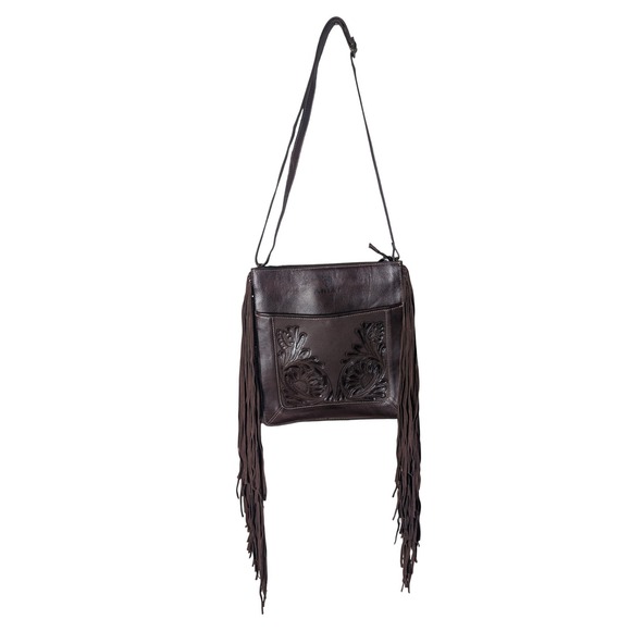 Ariat Handbags - ARIAT Victoria Fringe Leather Messenger Bag Conceal Carry Brown Leather Western